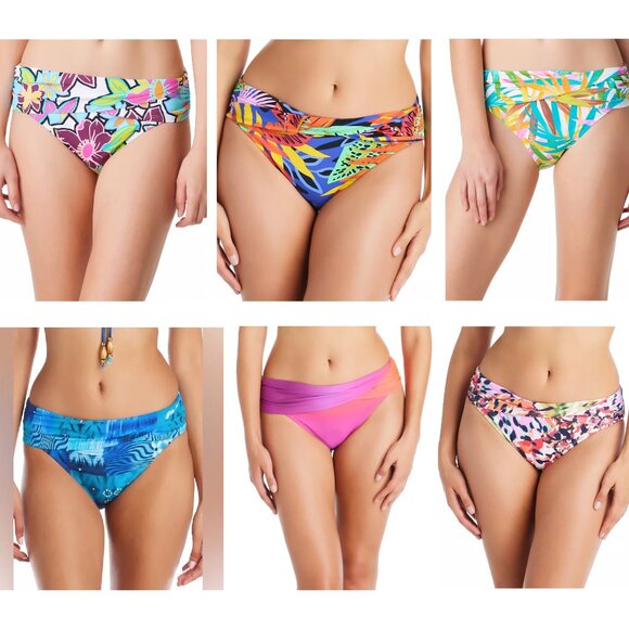 NWT Bleu Rod Beatty Women's Twist Front Sarong Hipster Bottoms 6-12 $60 12HL195 - Picture 1 of 8